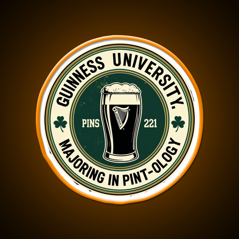 Guinness University Man Cave Bar Led Neon Sign