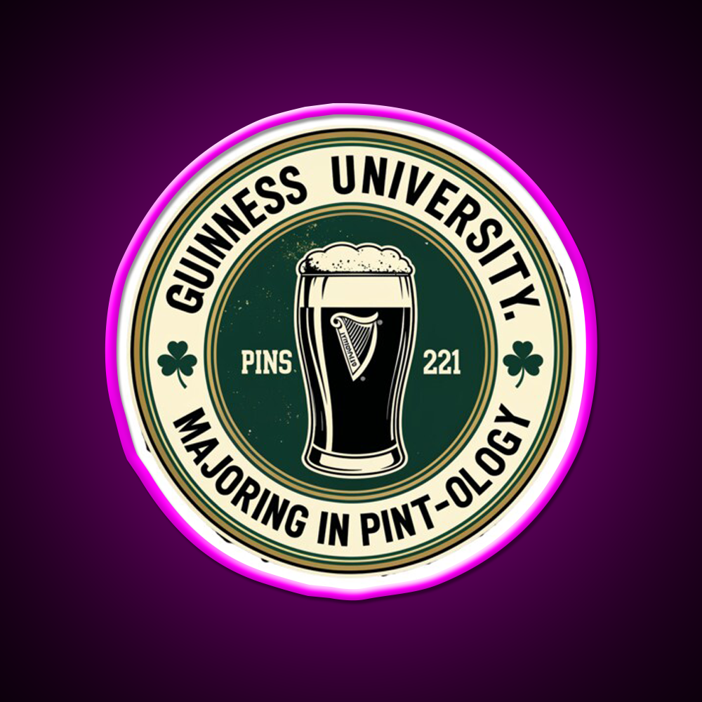 Guinness University Man Cave Bar Led Neon Sign