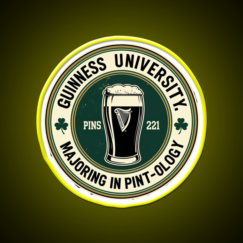 Guinness University Man Cave Bar Led Neon Sign