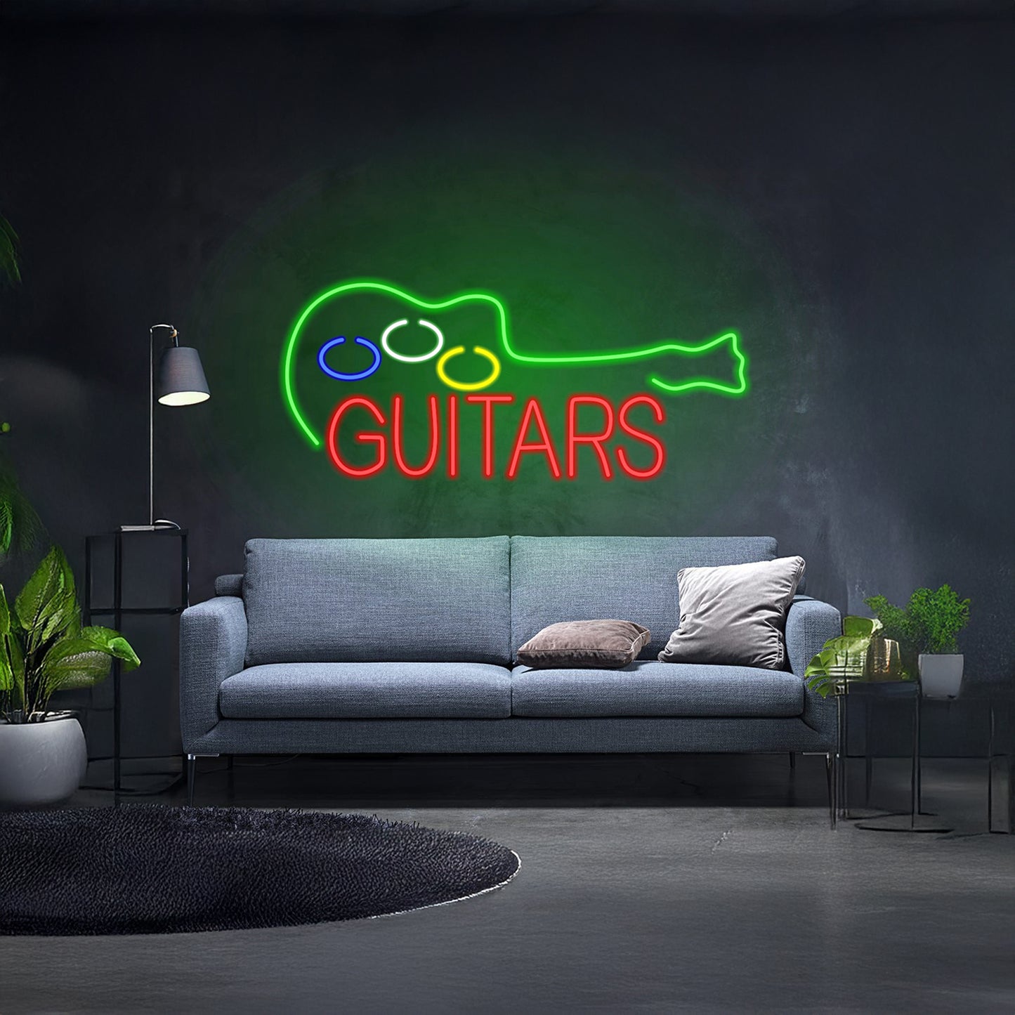 Guitar Neon Sign Guitar Wall Decor