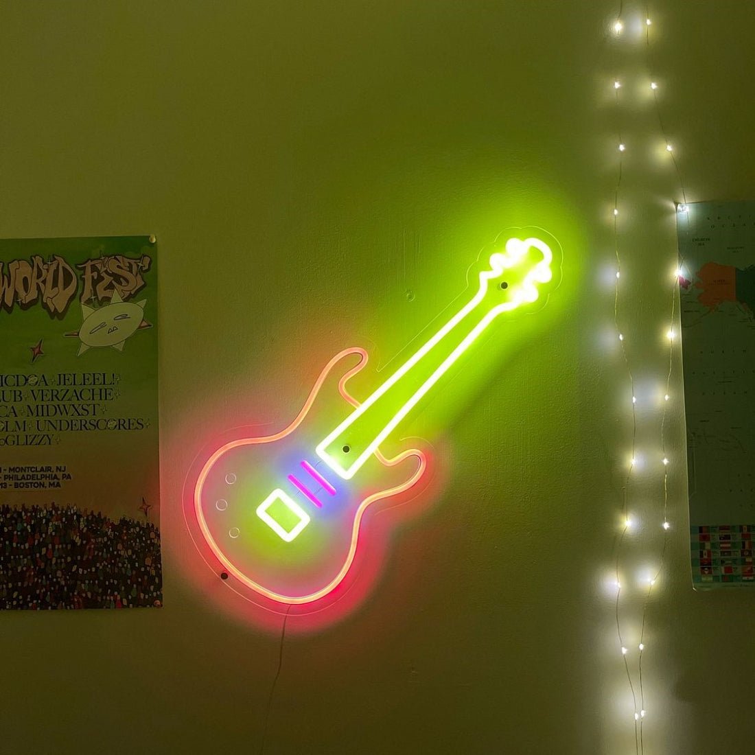 Guitar Neon Sign Live Music Led Sign Business Neon Sign - Shineneon