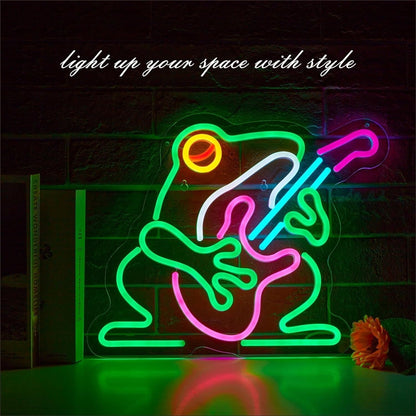 Guitar-Playing Frogs Led Neon Sign Music Room Fun | Shineneon
