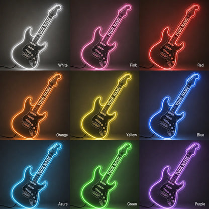 Guitar Studio Neon Sign LED Neon Sign color grid