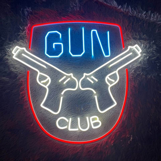 Gun Club Neon Sign Gun Police Gunner Shooter Led Light