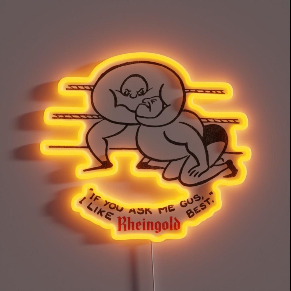 Gus I Like Rheingold Beer Retro Defunct Breweriana Rgb Led Neon Sign - Shineneon