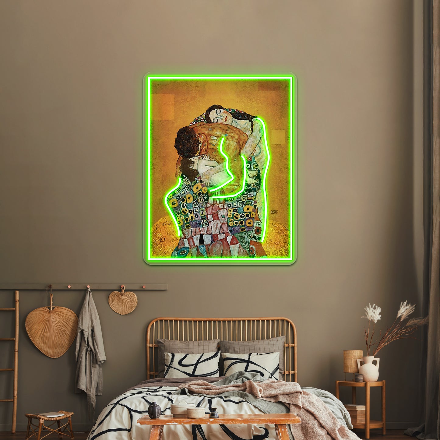 Gustav Klimt The Family Embrace Wall Artwork Neon Signs