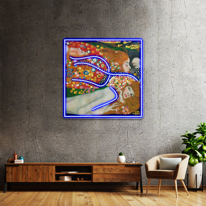 Gustav Klimt Water Serpents Ii Wall Artwork Neon Signs