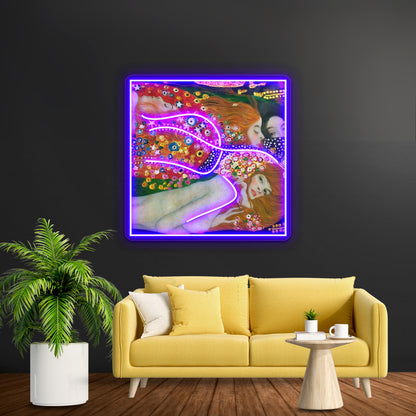 Gustav Klimt Water Serpents Ii Wall Artwork Neon Signs