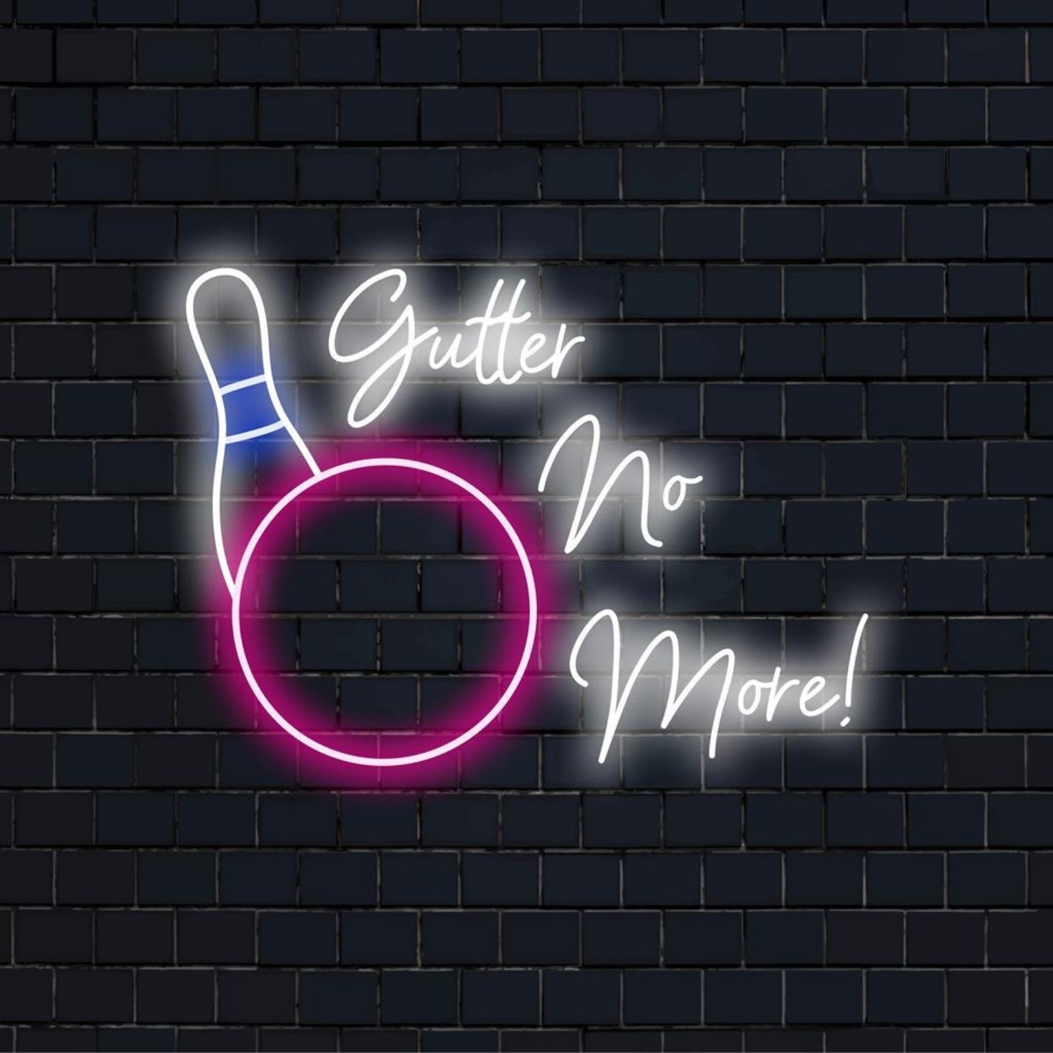 Gutter No More Bowling Led Neon Sign For Indoor Sports Decor | Shineneon