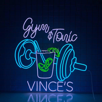 Gym And Tonic Led Neon Sign Weightlifting Led Light | Shineneon