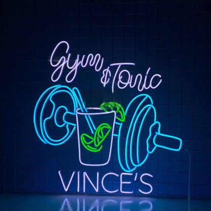 Gym And Tonic Led Neon Sign Weightlifting Led Light | Shineneon