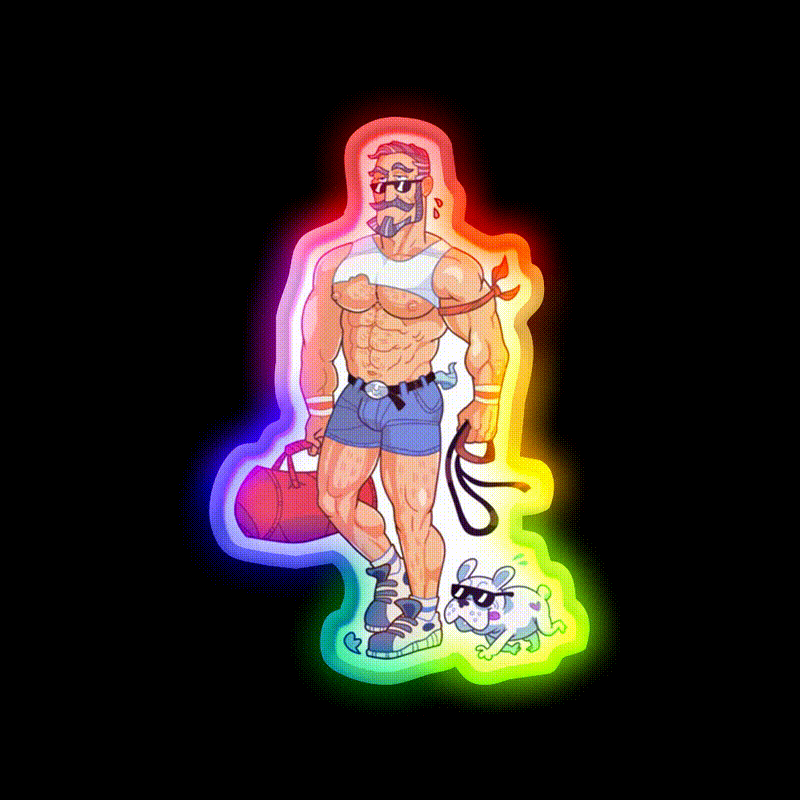 Gym Dad Gym Fitness Led Neon Sign Rgb Color