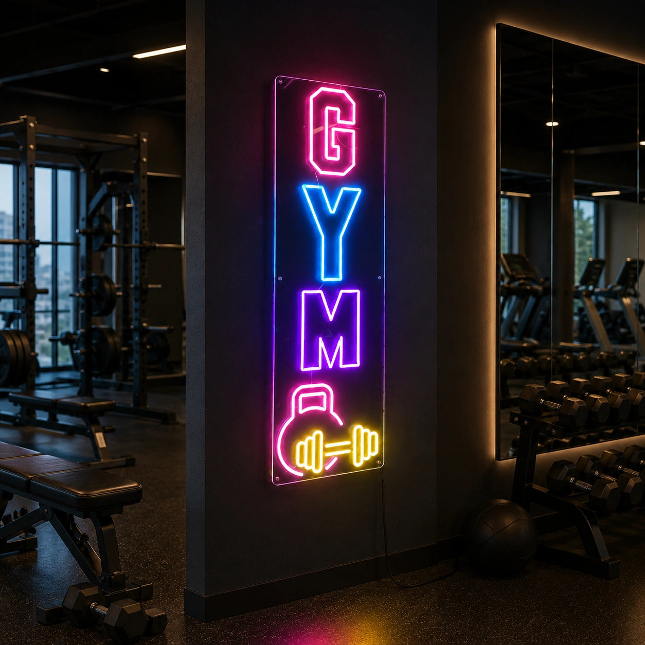 Gym Dumbbell LED Neon Sign Wall Neon Sign - 02 High-Converting Product Image