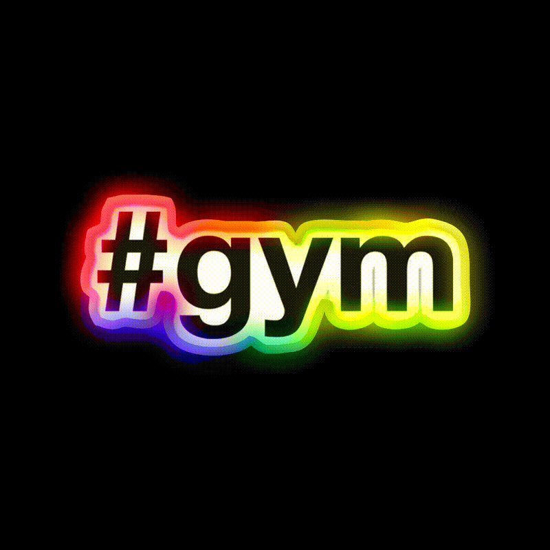 Gym Fitness Hashtag Gym Fitness Led Neon Sign Rgb Color