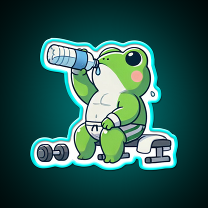 Gym Frog Post Workout Hydration Gym Fitness Led Neon Sign Rgb Color