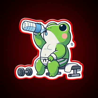 Gym Frog Post Workout Hydration Gym Fitness Led Neon Sign Rgb Color