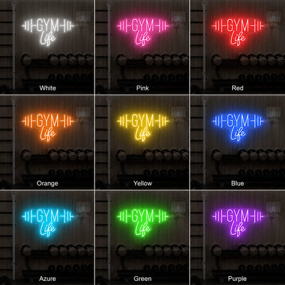 Gym Life Wall Neon Sign LED Neon Sign color grid