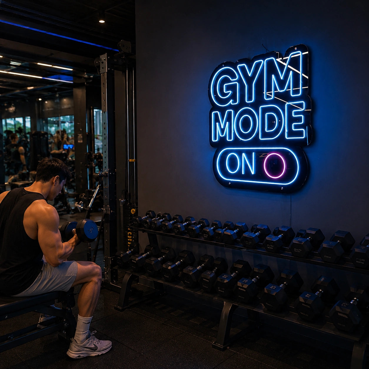 Gym Mode LED Neon Sign - 03 Real Lifestyle Scene