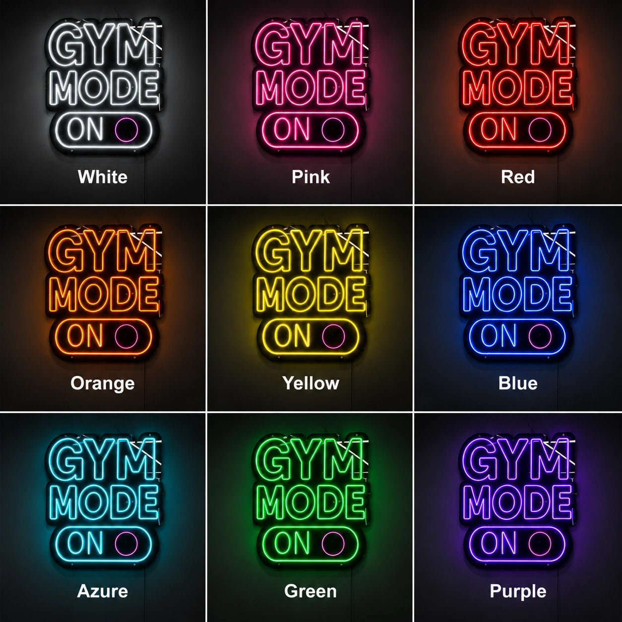 Gym Mode LED Neon Sign - 05 Color Grid