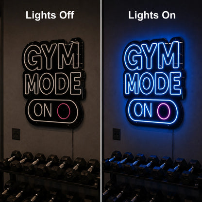 Gym Mode LED Neon Sign - 06 Day Night Comparison
