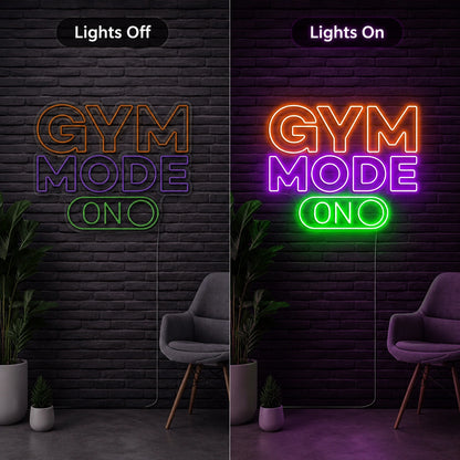 Gym Mode On Neon Sign LED Neon Sign day and night comparison