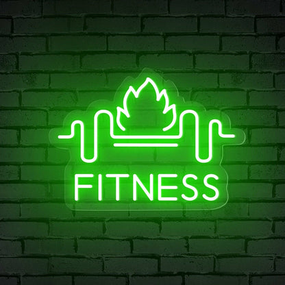 Gym Office Or Sport The Fitness Word Barbell Led Neon Sign | Shineneon