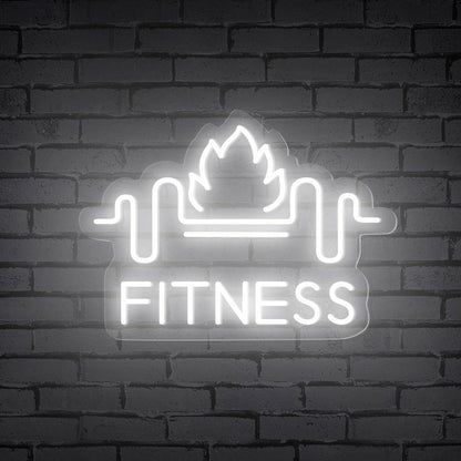 Gym Office Or Sport The Fitness Word Barbell Led Neon Sign | Shineneon