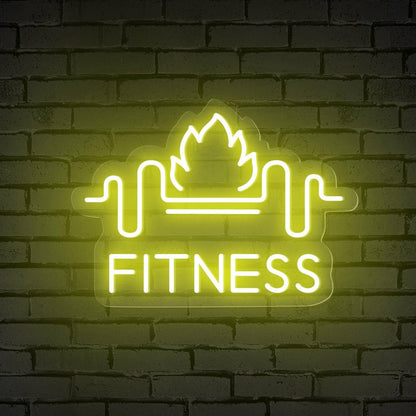 Gym Office Or Sport The Fitness Word Barbell Led Neon Sign | Shineneon