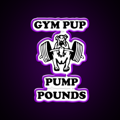 Gym Pup Pump Pounds Gym Fitness Led Neon Sign Rgb Color