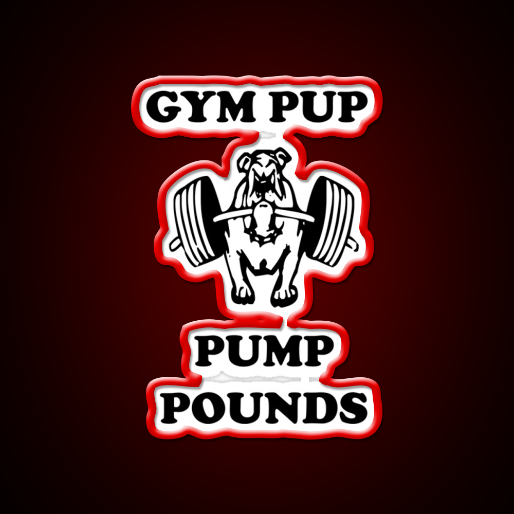 Gym Pup Pump Pounds Gym Fitness Led Neon Sign Rgb Color
