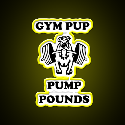 Gym Pup Pump Pounds Gym Fitness Led Neon Sign Rgb Color