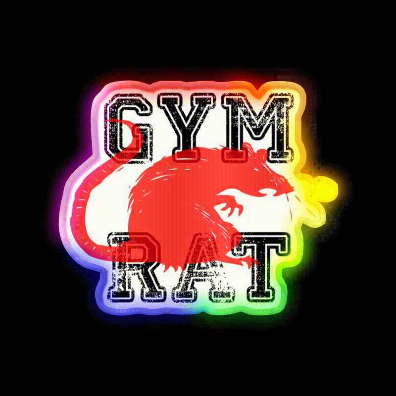 Gym Rat Bodybuilding Gym Fitness Led Neon Sign Rgb Color