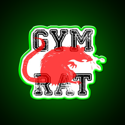 Gym Rat Bodybuilding Gym Fitness Led Neon Sign Rgb Color
