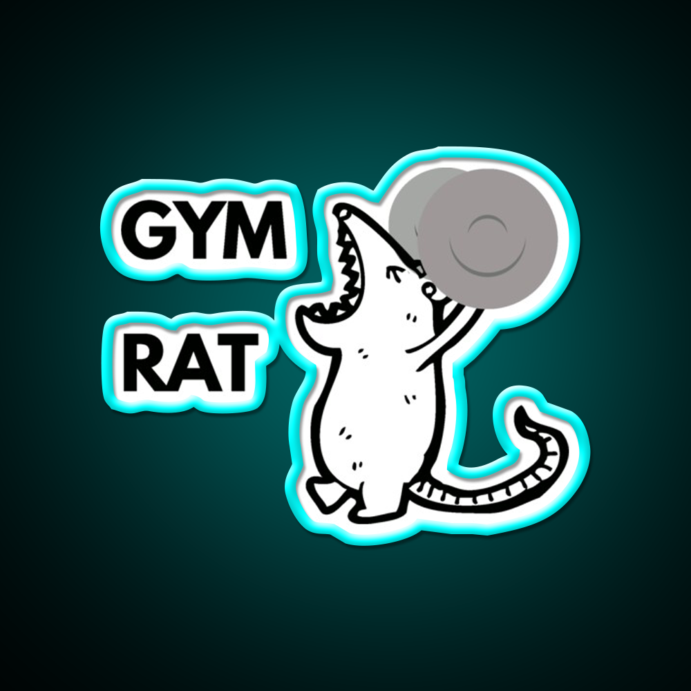 Gym Rat Design Gym Fitness Led Neon Sign Rgb Color