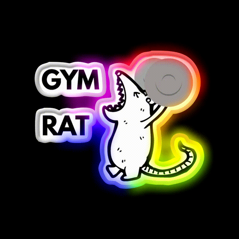Gym Rat Design Gym Fitness Led Neon Sign Rgb Color