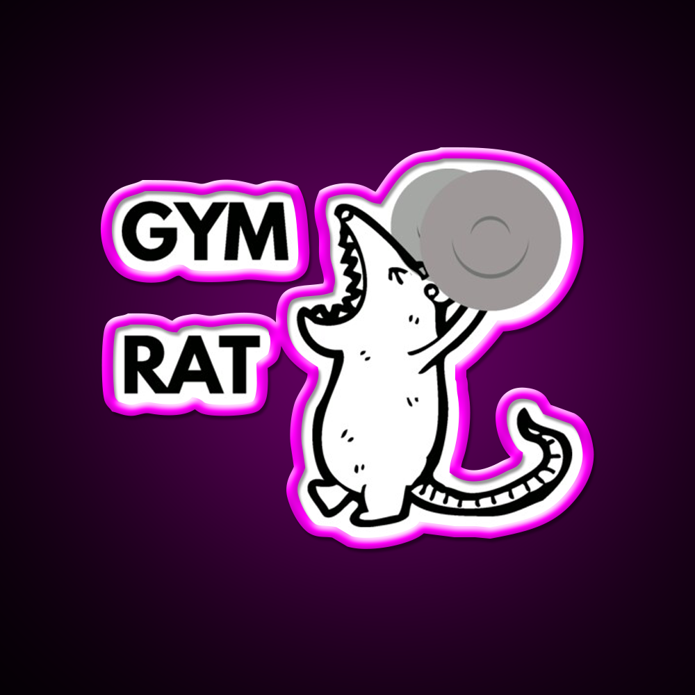 Gym Rat Design Gym Fitness Led Neon Sign Rgb Color