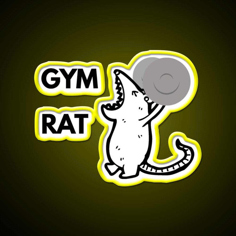 Gym Rat Design Gym Fitness Led Neon Sign Rgb Color