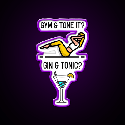 Gym Tone It Gin And Tonic Cocktail Bar Decor Led Neon Sign Rgb Color - Shineneon