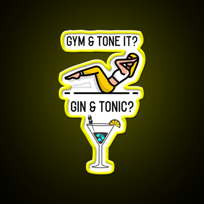 Gym Tone It Gin And Tonic Cocktail Bar Decor Led Neon Sign Rgb Color - LED neon sign view 7