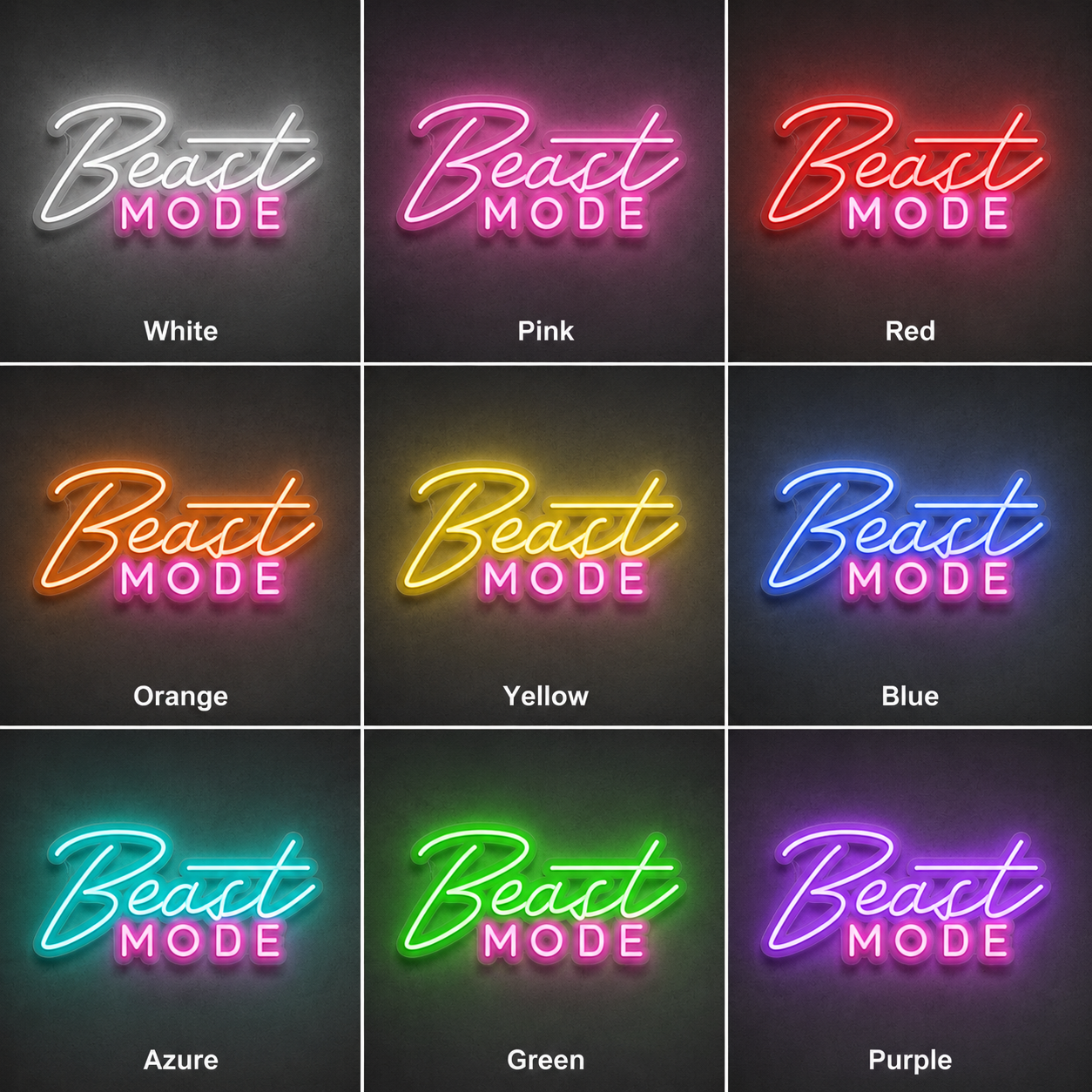 Gym Wall Decor LED Neon Sign color grid