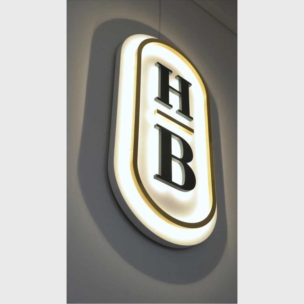 H And B 3D Backlit Channel Letters Led Light Sign