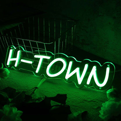 H - Town Green Led Neon Sign - Shineneon