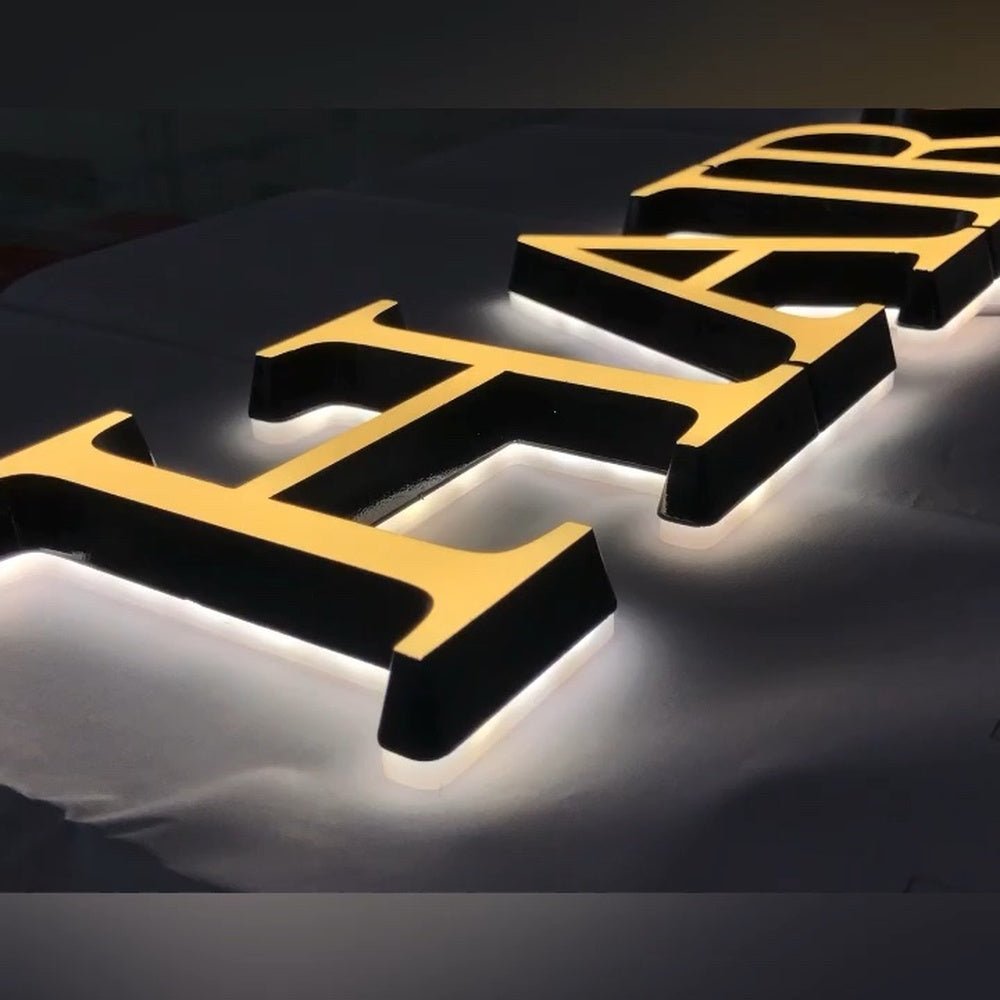 Hair 3D Frontlit And Backlit Channel Letter Led Light Sign - Shineneon