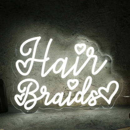 Hair Braids White Led Neon Sign - Shineneon