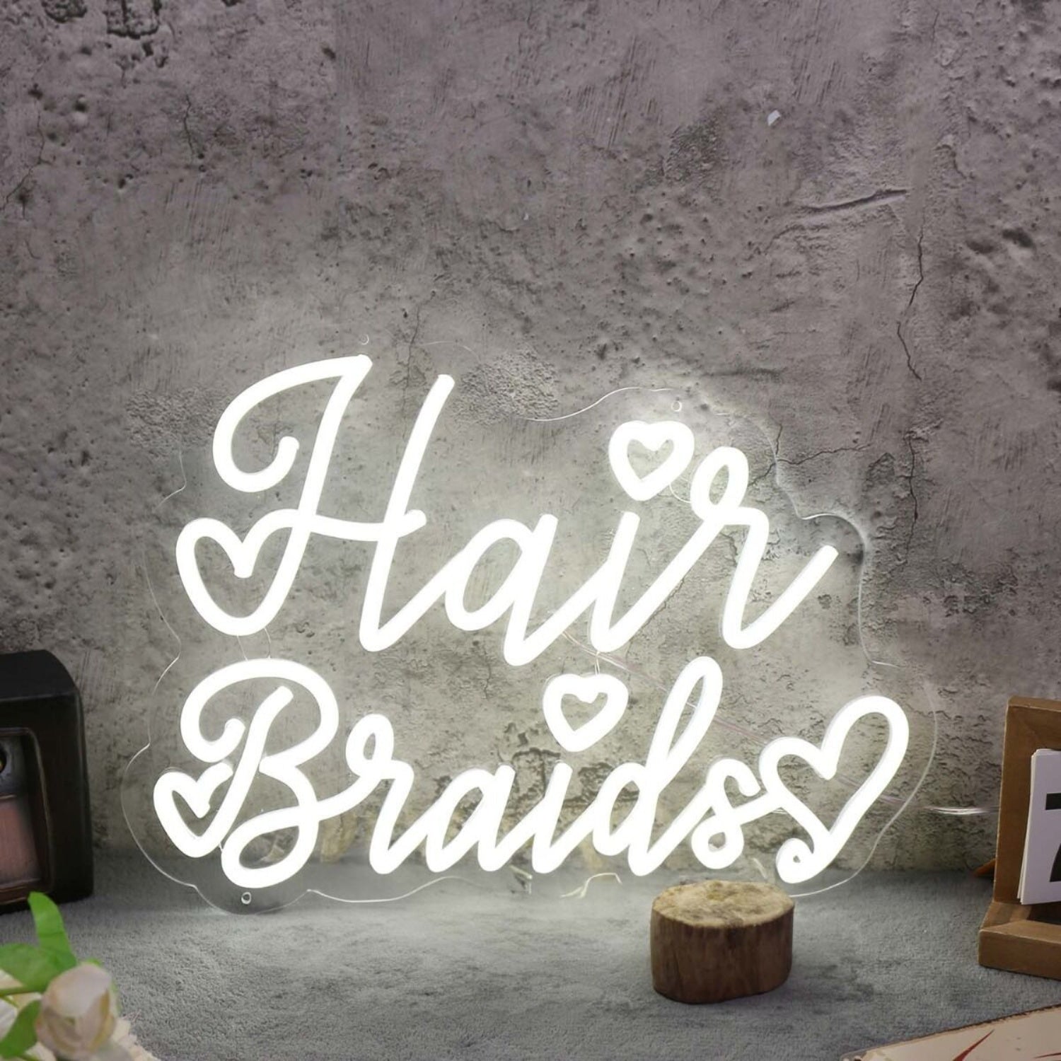 Hair Braids White Led Neon Sign - Shineneon