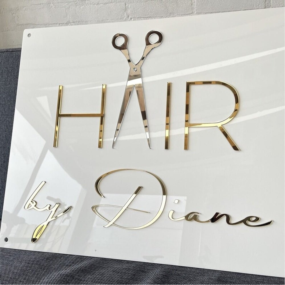 Hair By Diane Acrylic Business Logo Sign - Shineneon