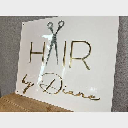 Hair By Diane Acrylic Business Logo Sign - Shineneon