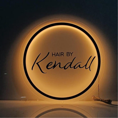 Hair By Kendall Acrylic Business Logo Sign - Shineneon