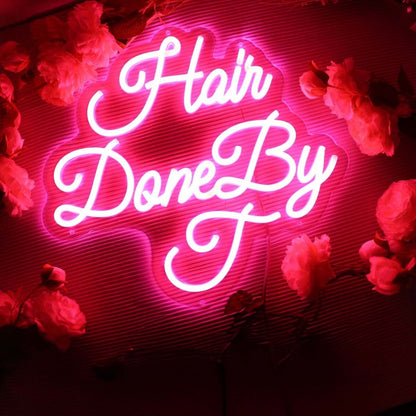 Hair Done By J Red Led Neon Sign - Shineneon
