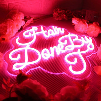 Hair Done By J Red Led Neon Sign - Shineneon